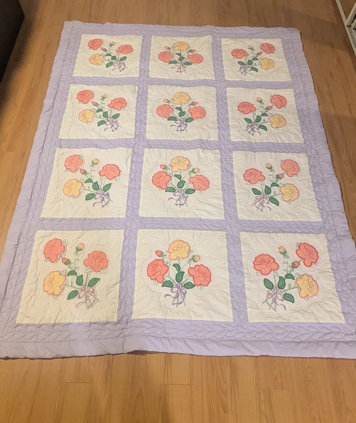Floral Quilted Blanket image indicator(2)