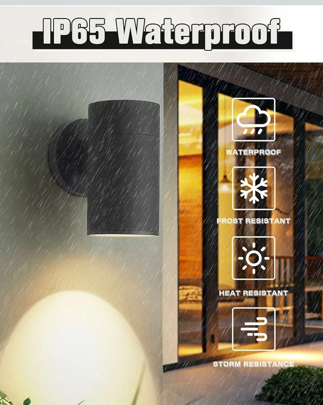 Ken & Ricky Black Outdoor Cylinder Wall Light -NEW - photo 3