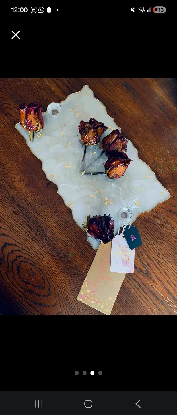 Handmade Resin Tray and Coaster Set image indicator(6)