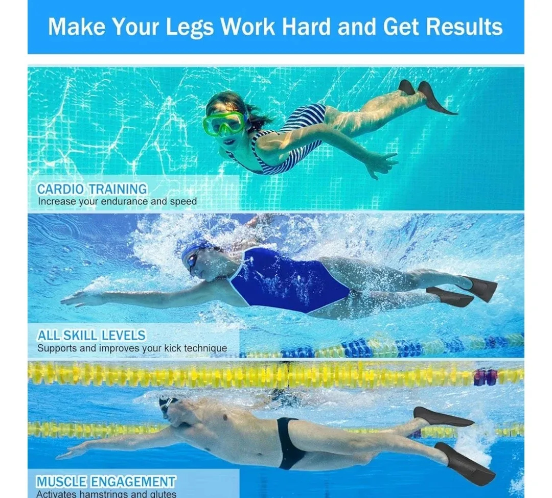 Black Short Swim Fins, Size M (36-38) image indicator(5)