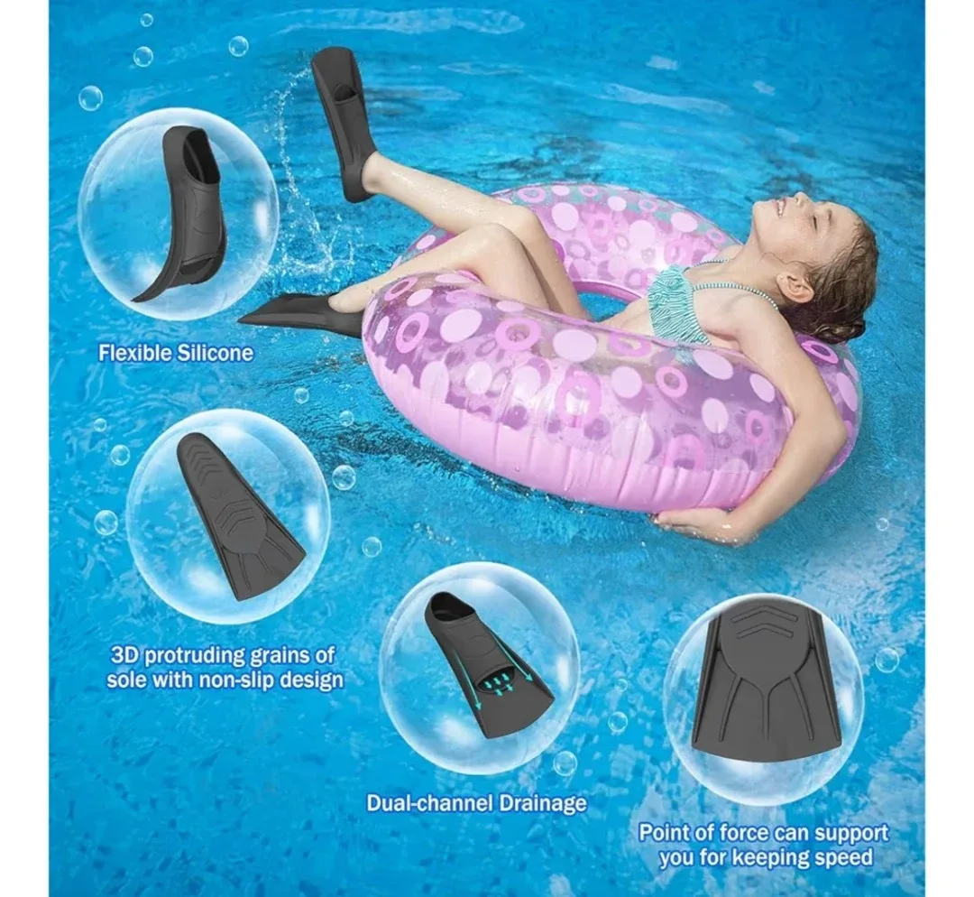 Black Short Swim Fins, Size M (36-38) image indicator(6)