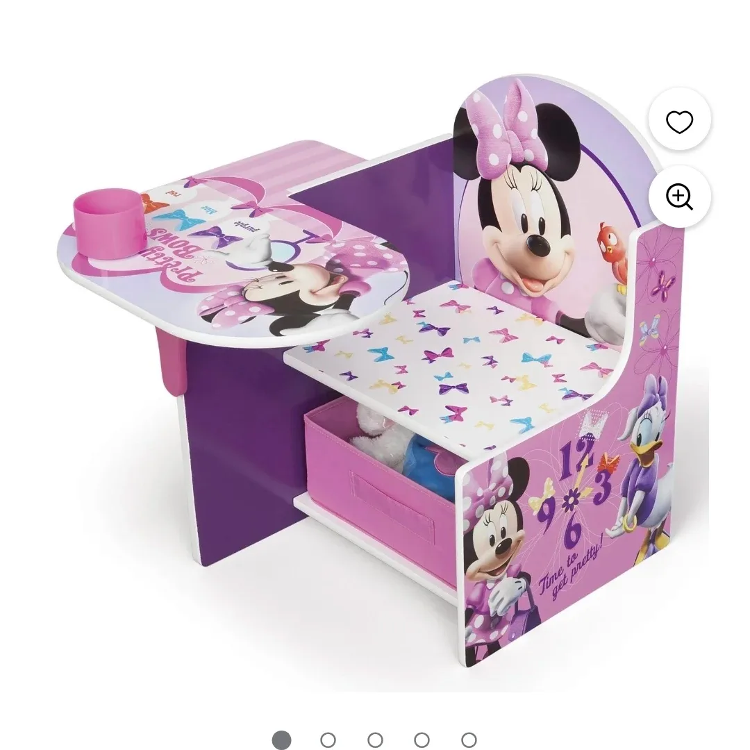 Disney Minnie  mouse chair desk with storage bin