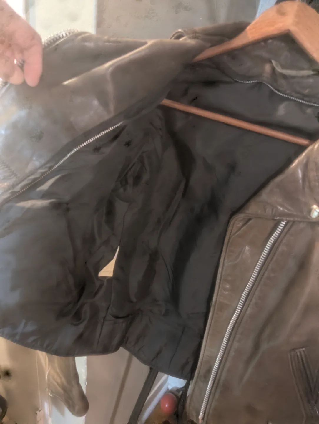 Brown Leather Motorcycle Jacket image indicator(4)