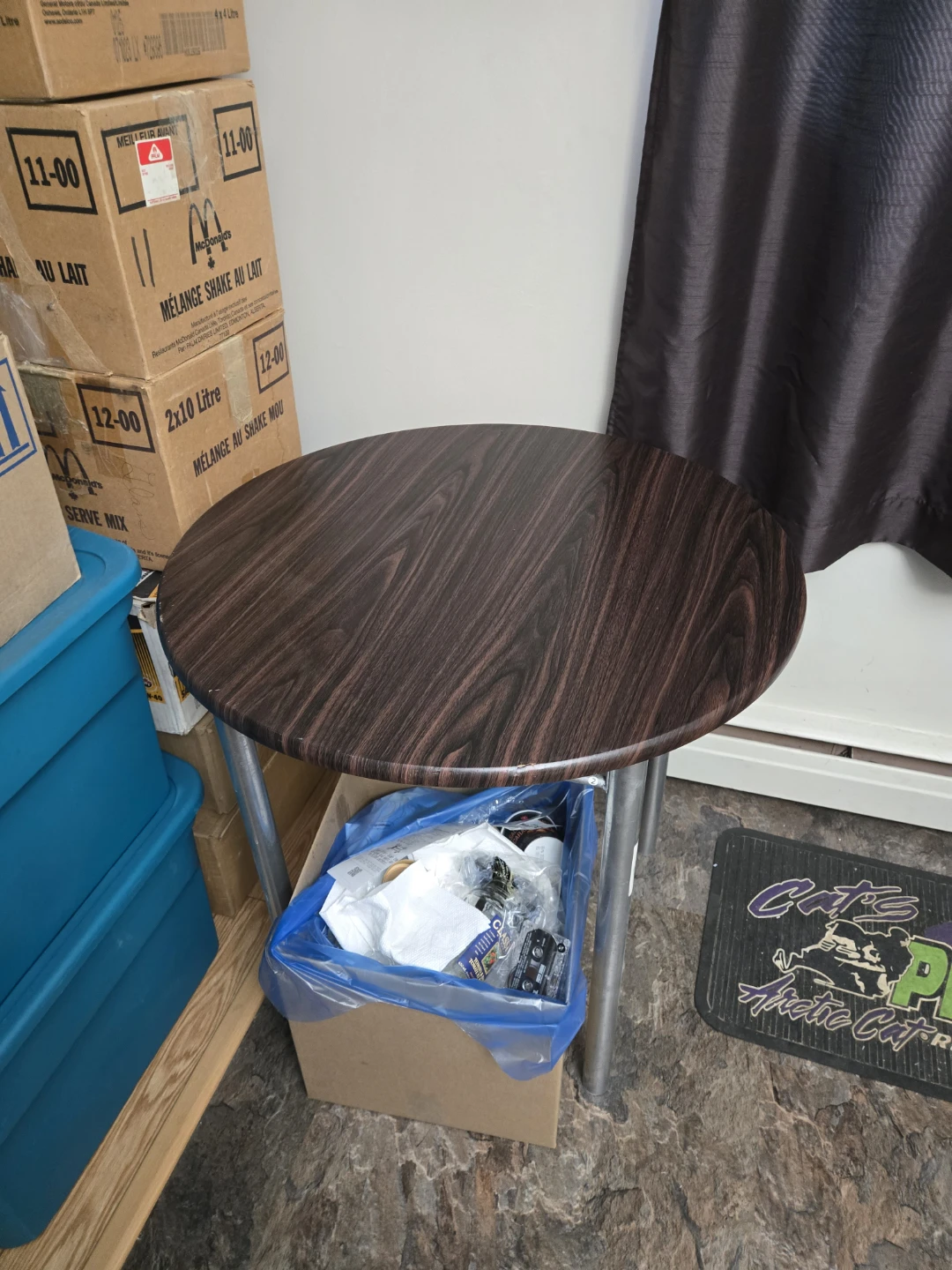 Round Dark Wood Table