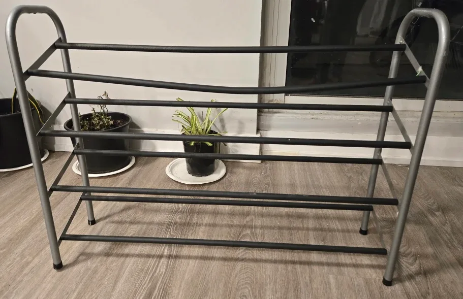 Shoe Rack - Silver & Black