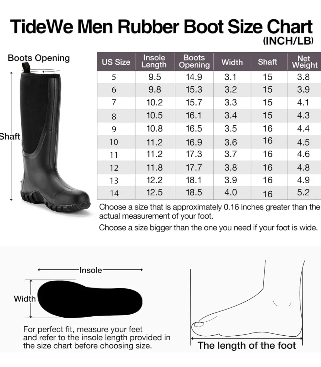 (New)TIDEWE Rubber Boots - Size 6 image indicator(6)