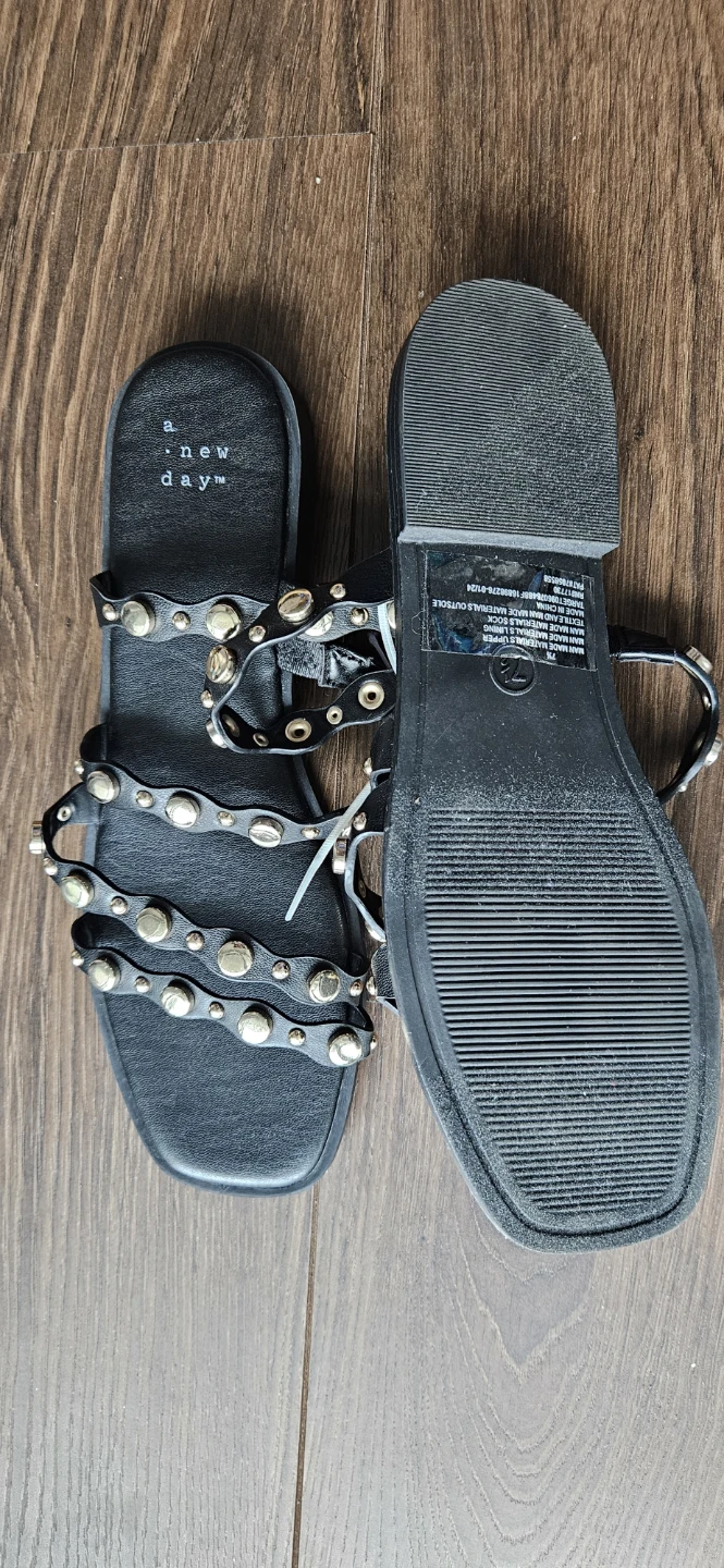 Brand new - A New Day Black Studded Sandals - Size 7 to 7.5 - photo 3