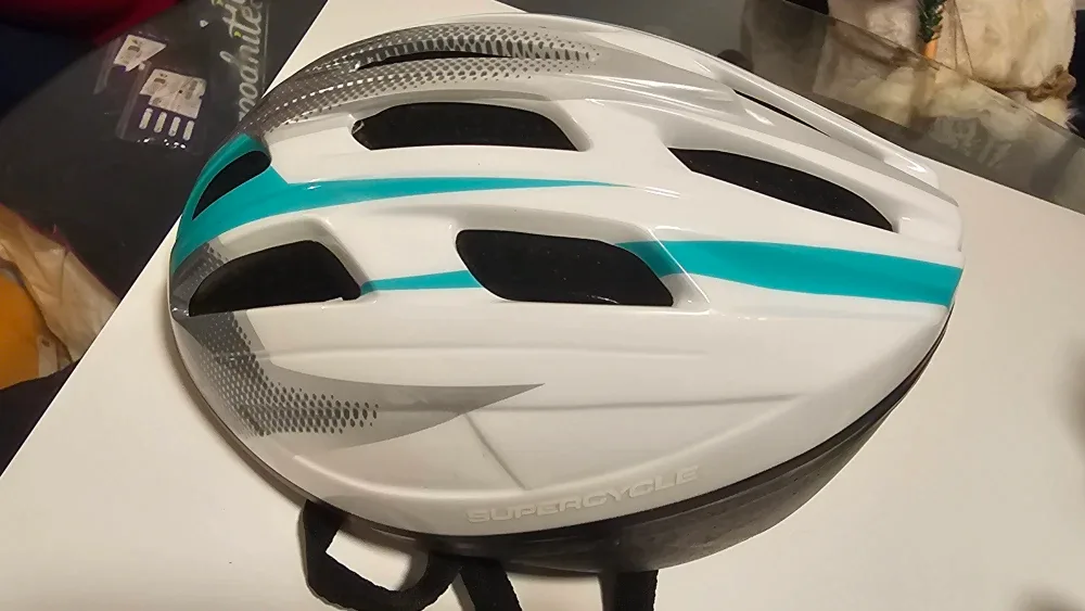 Supercycle Bike Helmet - White/Teal