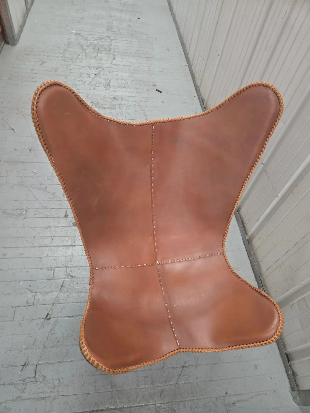 Tan Leather Butterfly Chair