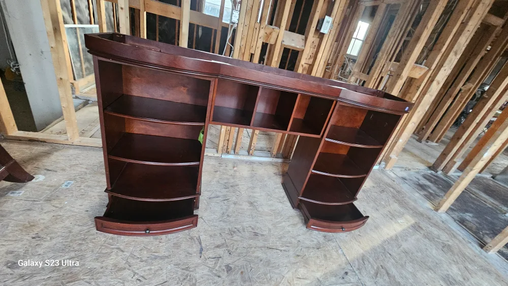 Brown Wooden Hutch with Bookshelves image indicator(5)