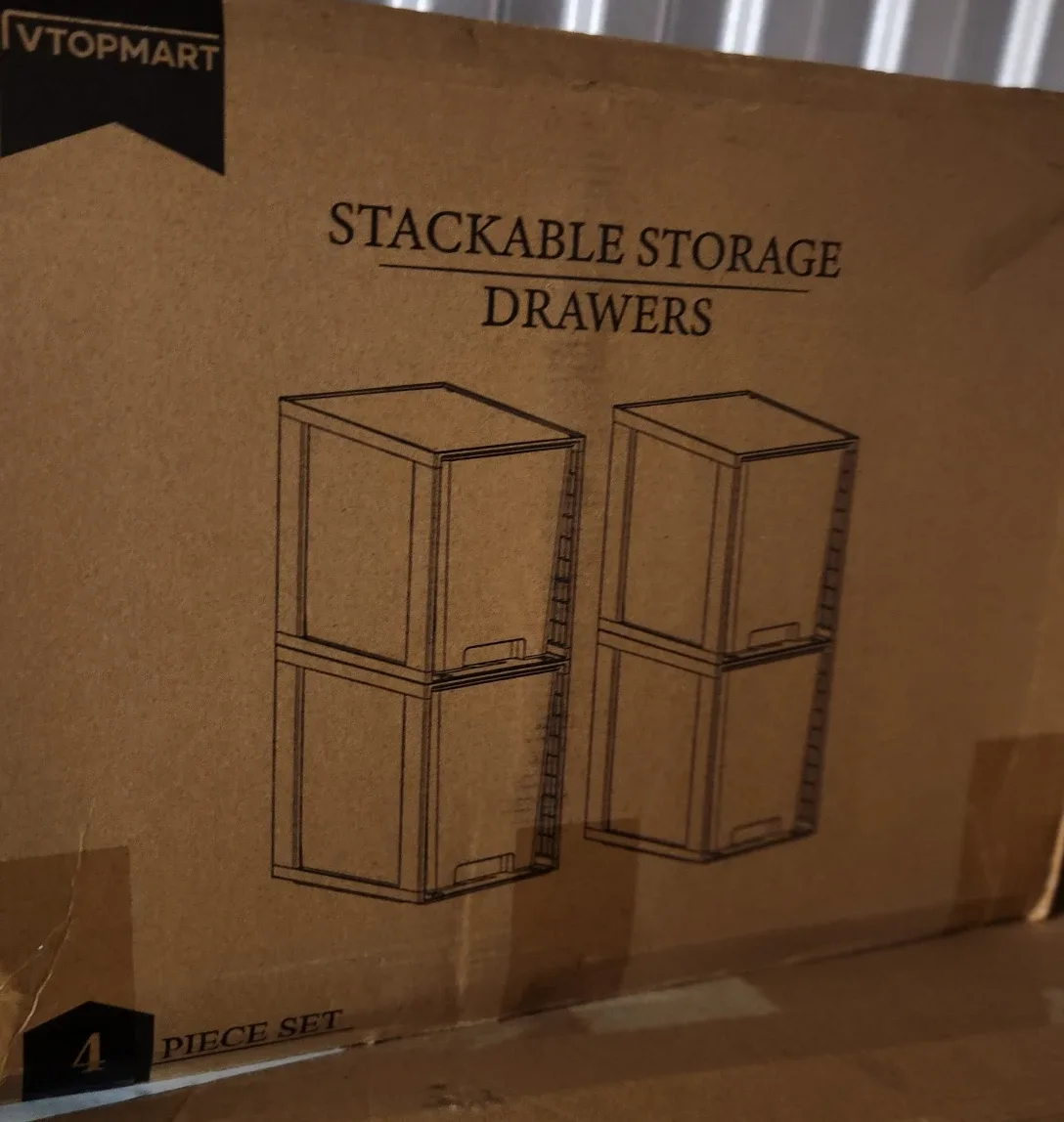 Vtopmart Stackable Storage Drawers - 4 Piece Set