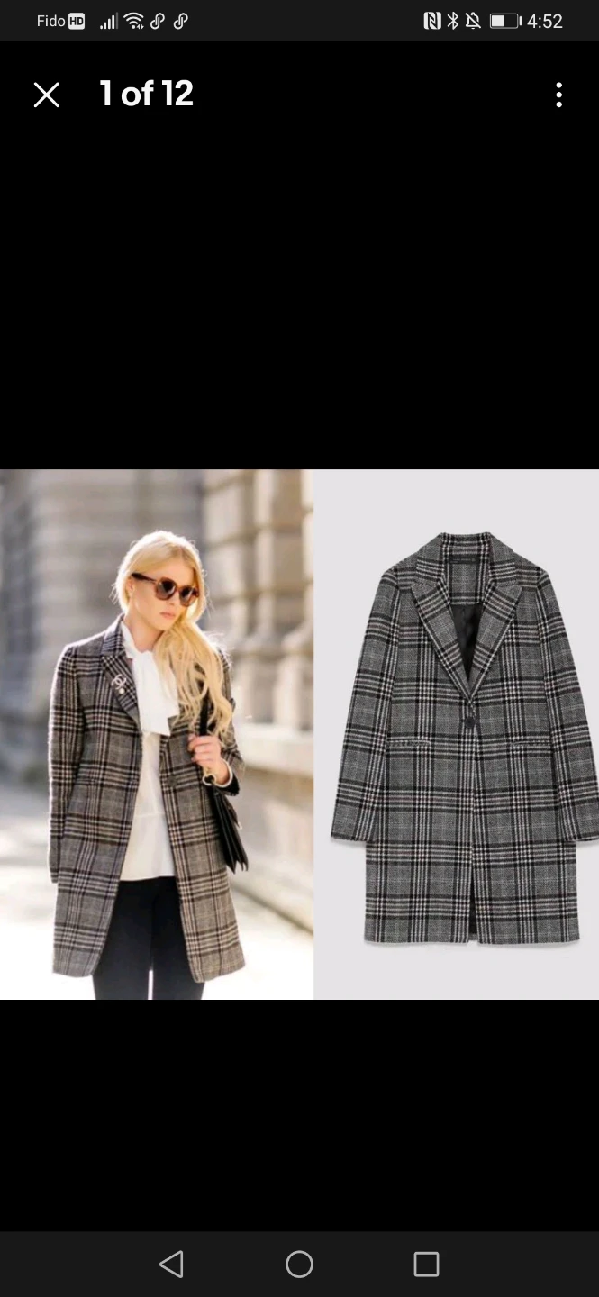 Vintage Plaid Wool Coat - oversized s
