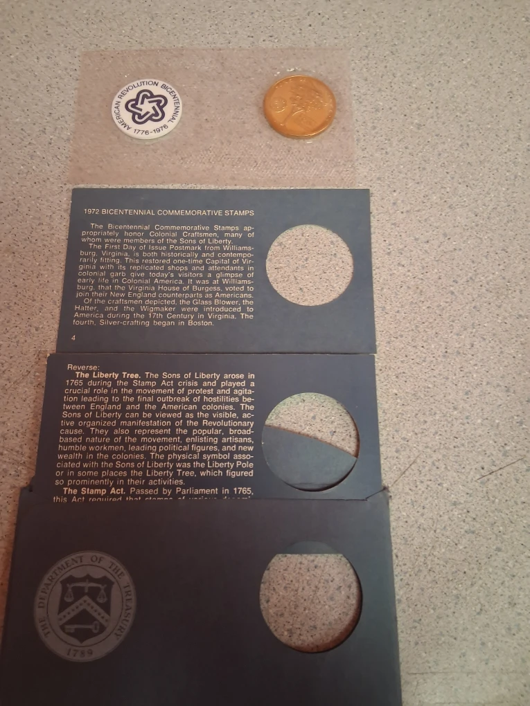 American Revolution Bicentennial Medal & Stamps - photo 3
