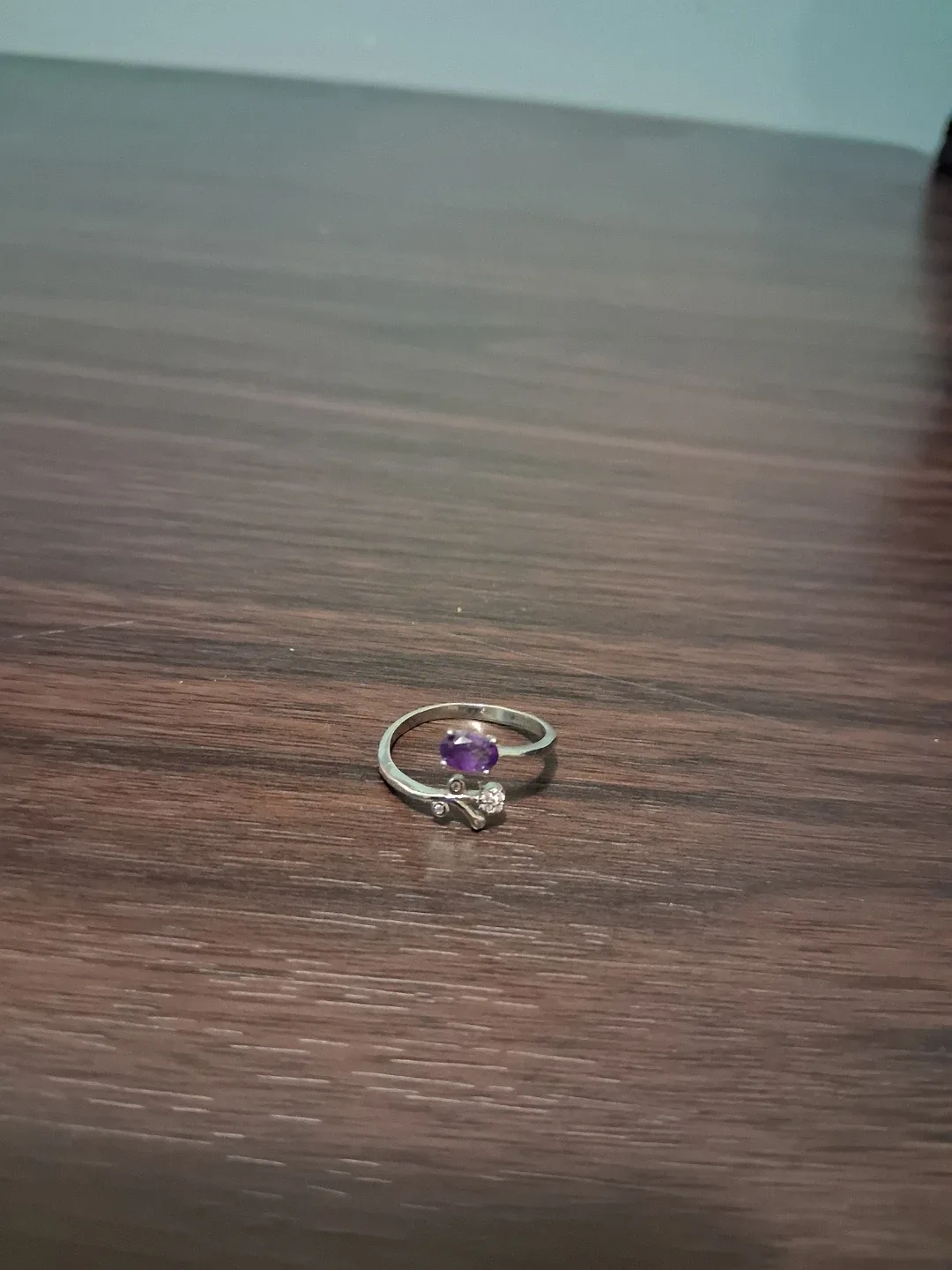 Silver Amethyst Gemstone Ring no stamp image indicator(2)