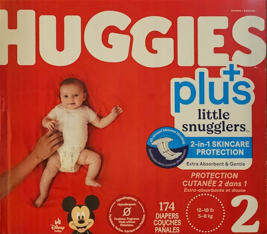 Huggies Plus Little Snugglers Diapers - Size 2 (174 count)