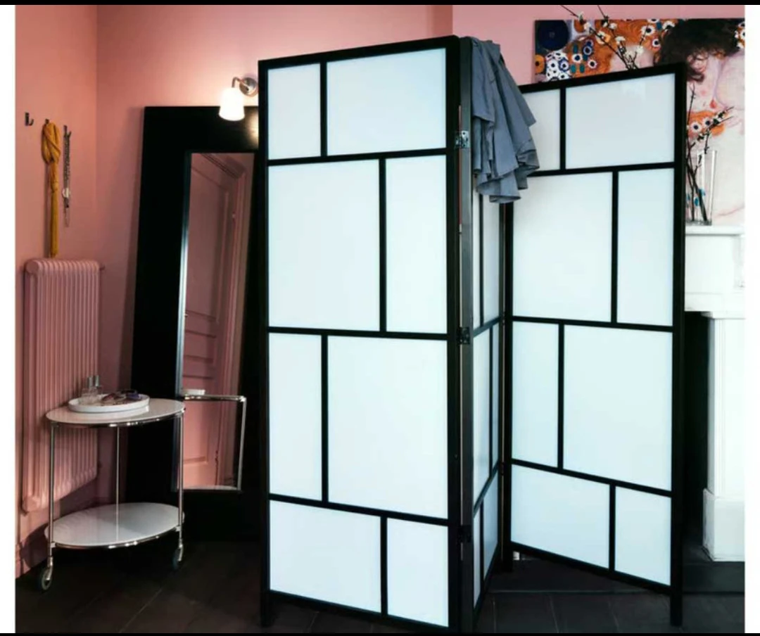 IKEA Screen Room Divider - 3 Panel - Black Frame - photo 2