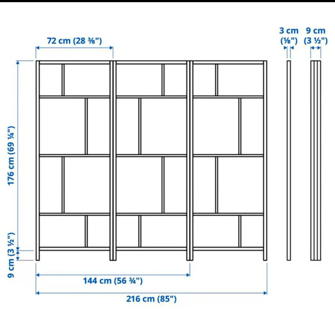 IKEA Screen Room Divider - 3 Panel - Black Frame image indicator(3)