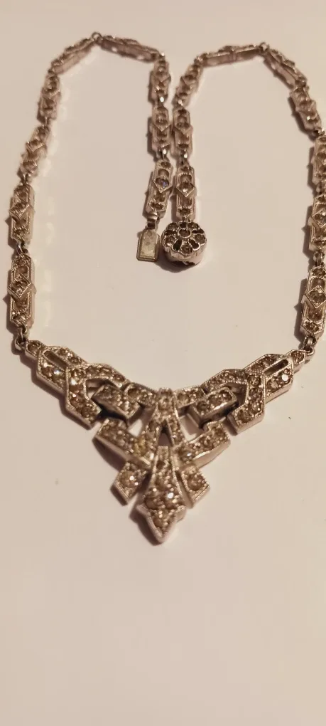 ANTIQUE ART DECO GORGEOUS RHINESTONE NECKLACE image indicator(5)