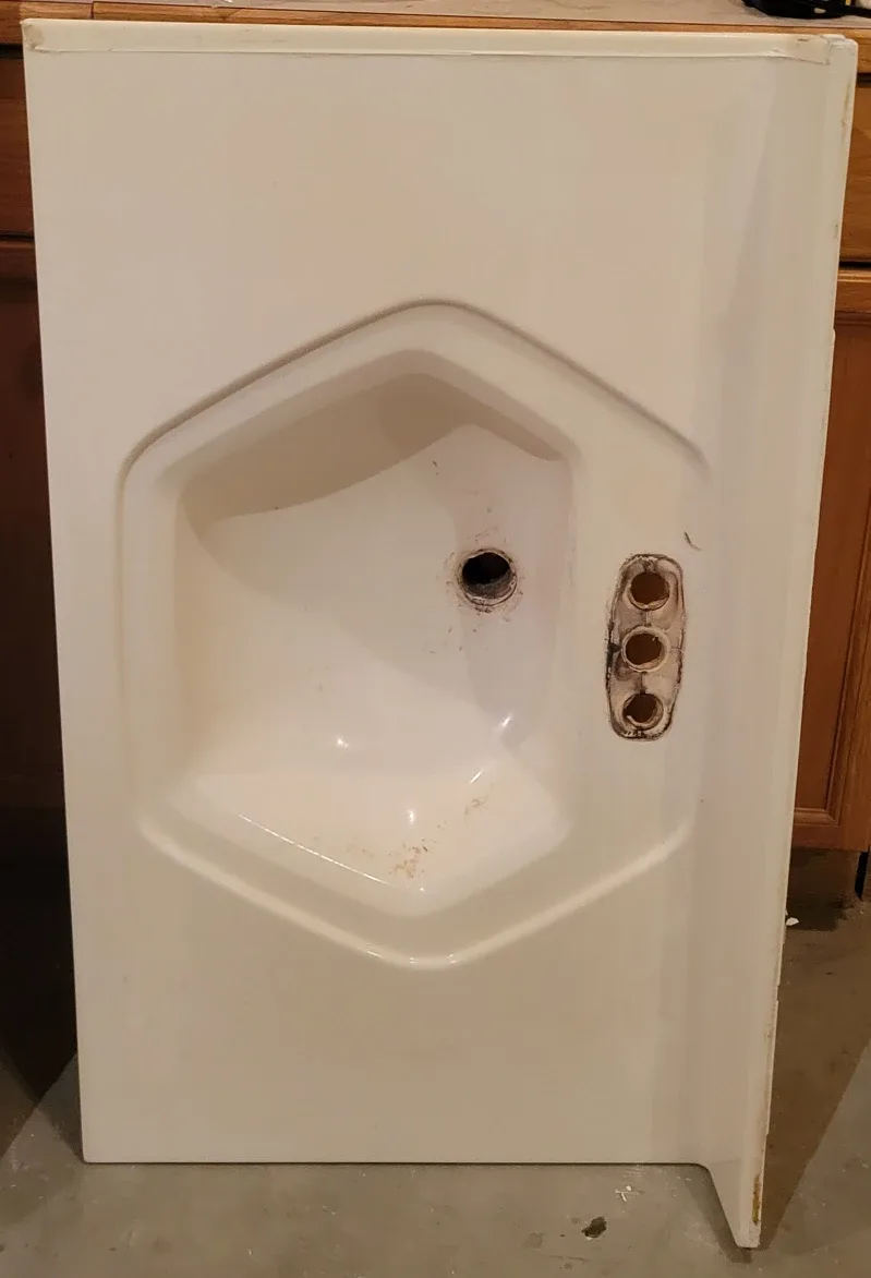 Used White Corner Sink