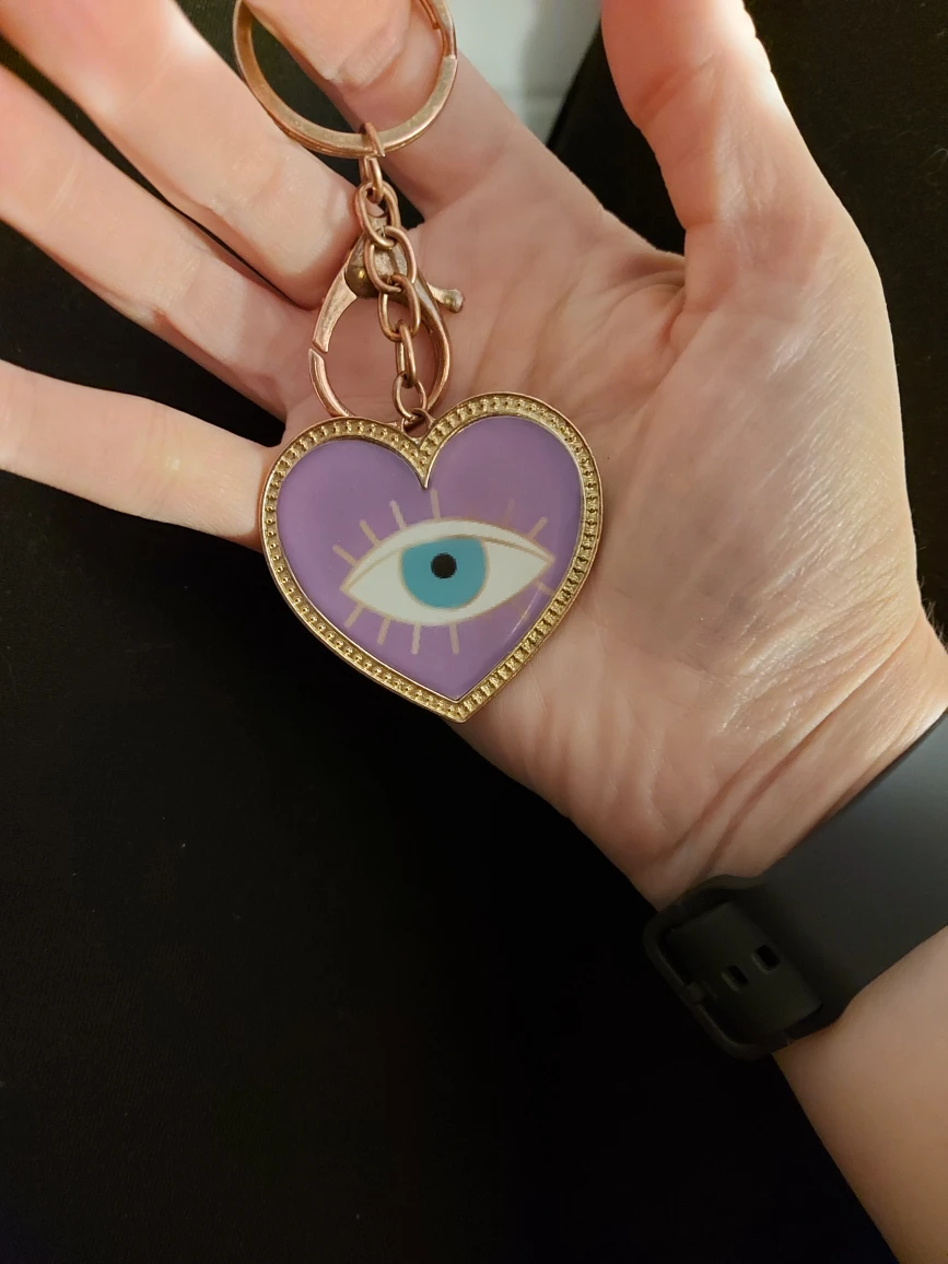 Heart Shaped Evil Eye Keychain