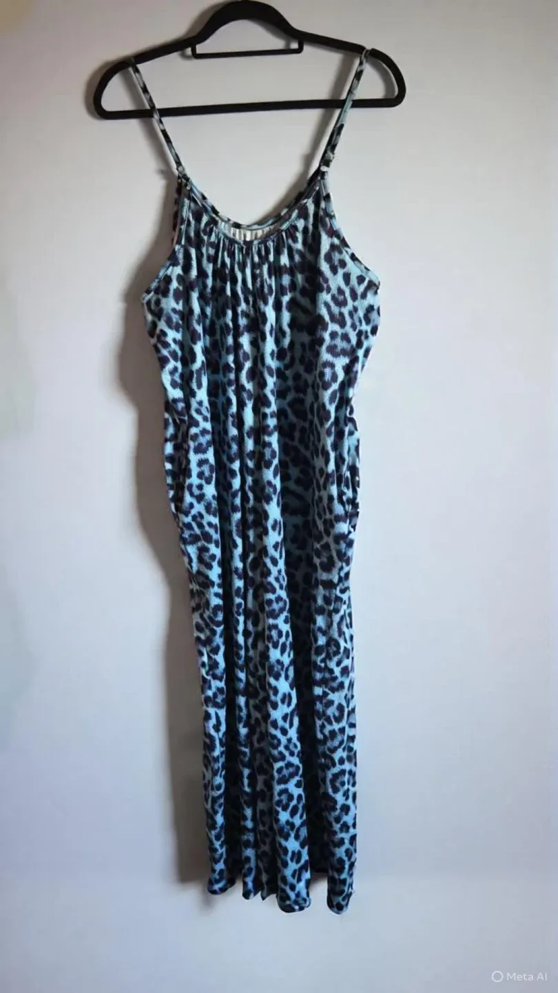 Blue Leopard Print Romper thumbnail