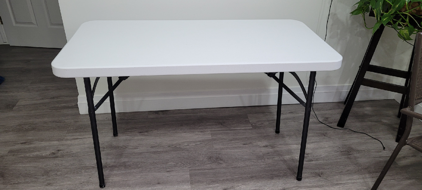 White Folding Table 4F by 2F