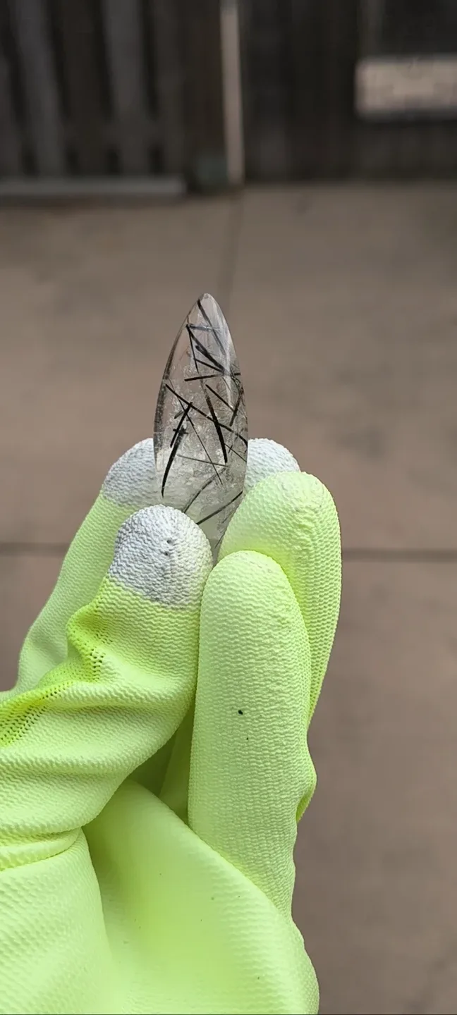 Clear Quartz with Black Rutile, Marquise Shape, 68 cts image indicator(4)