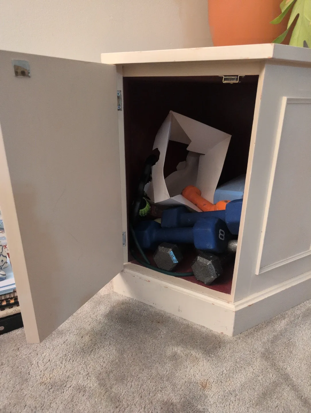 White Wooden Side Table with Door image indicator(2)