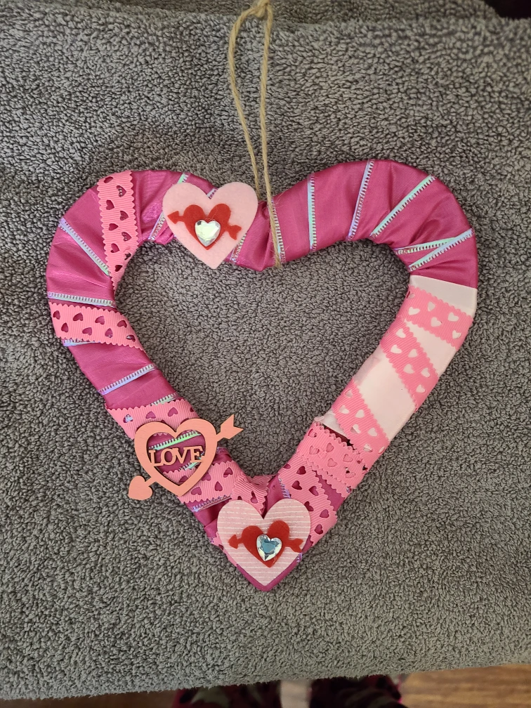 Heart Shaped Ribbon Valentine's Day Wreath