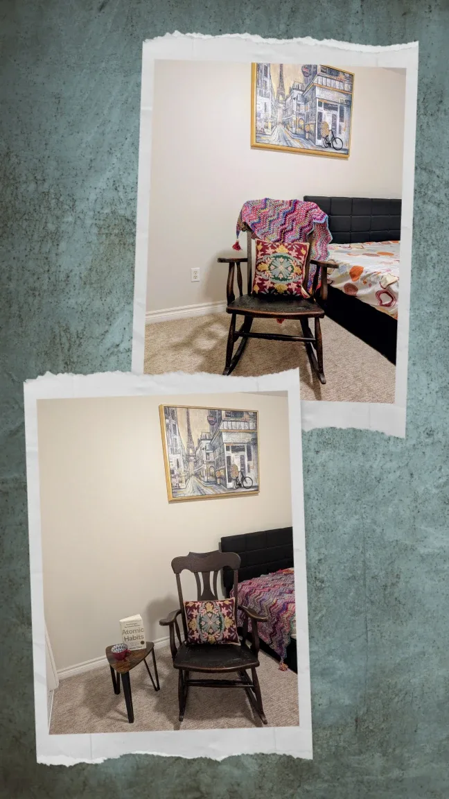 Vintage Dark Wood Rocking Chair