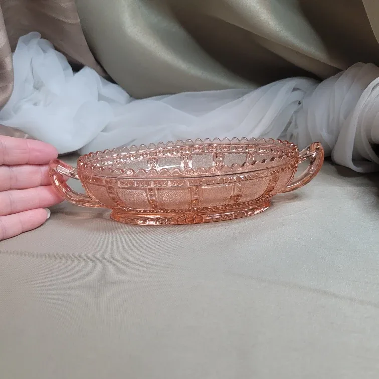 Vintage Depression Imperial Beaded Block Pattern Pink Pickle image indicator(5)