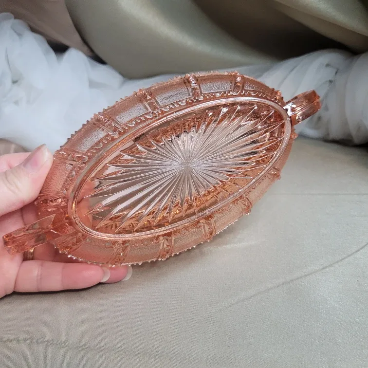 Vintage Depression Imperial Beaded Block Pattern Pink Pickle image indicator(6)