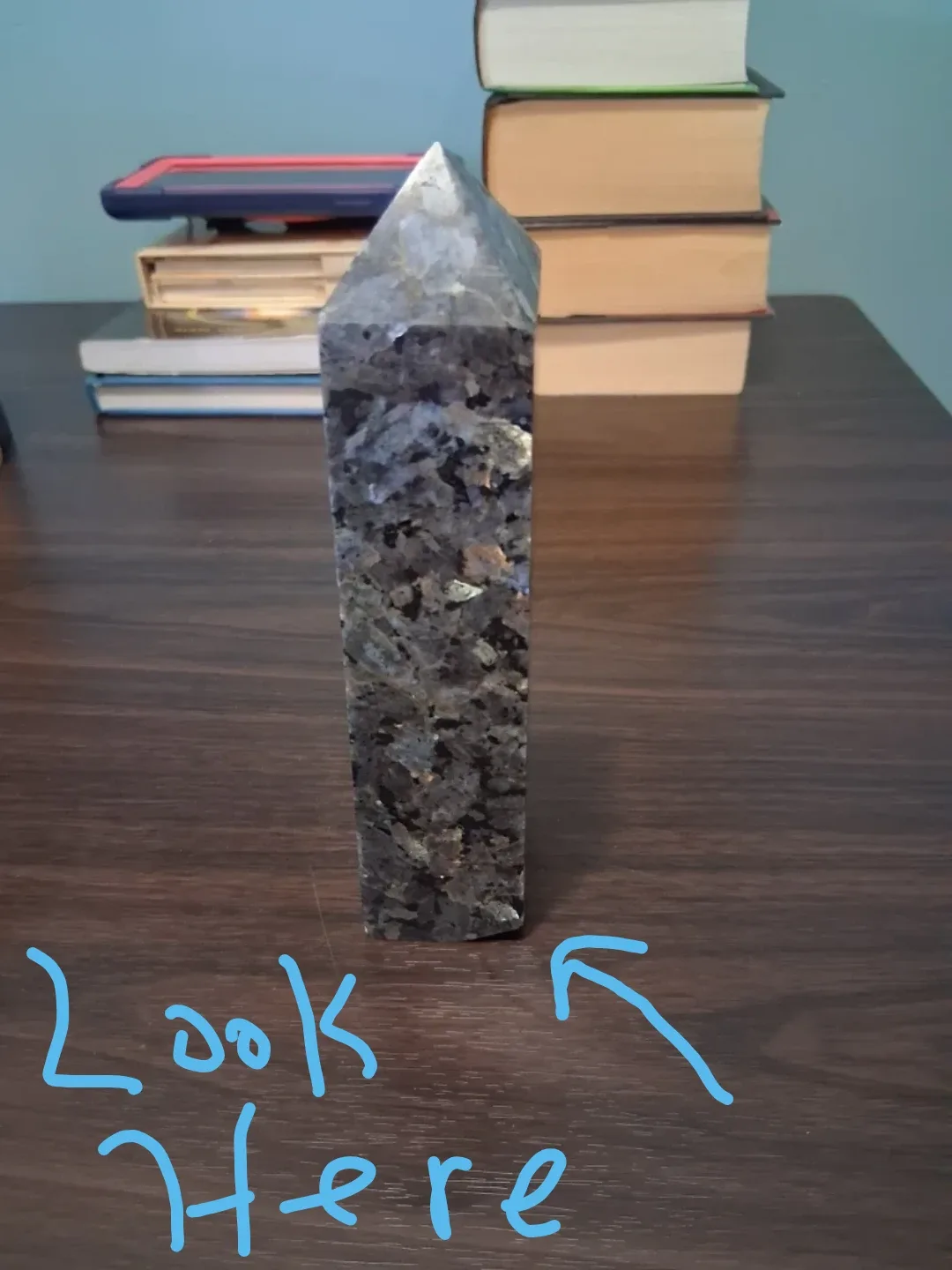 7 Inches Tall Larvikite Igneous Rock Tower