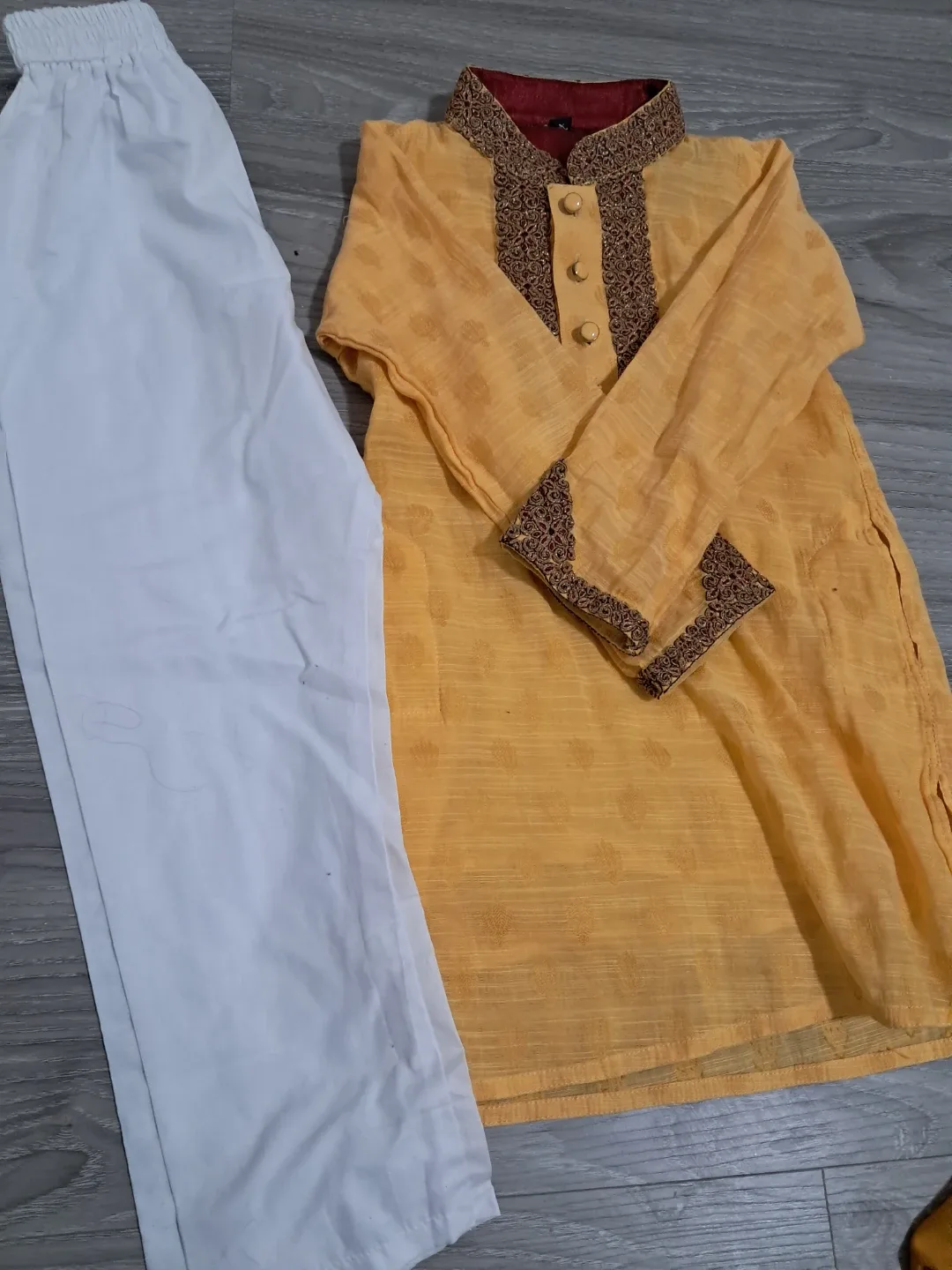 Kids' Yellow Kurta Pajama Set thumbnail