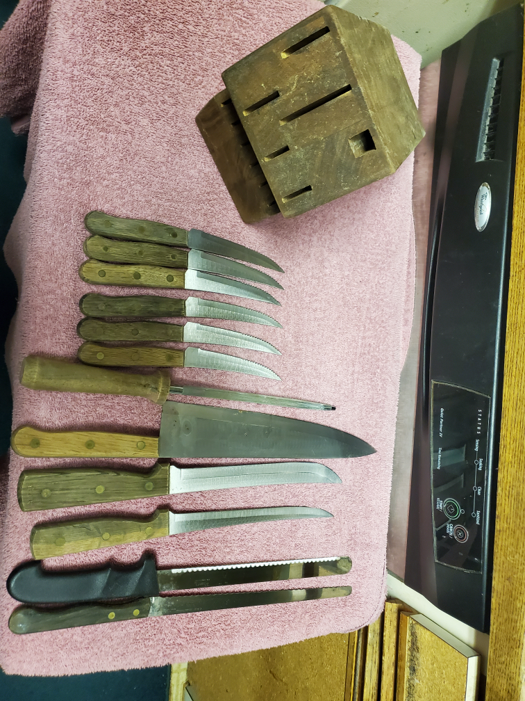 Vintage Knife Set with Wooden Block - photo 3