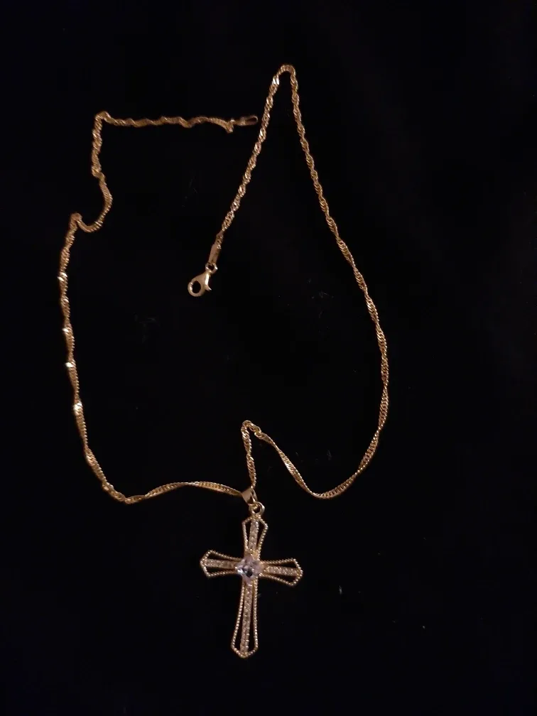 Gold Cross Pendant Necklace