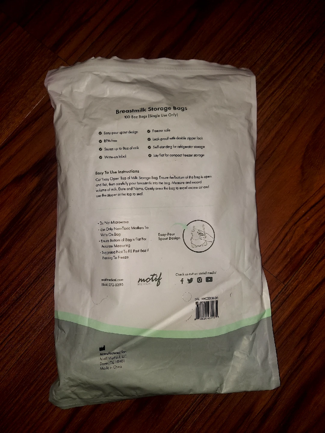 Motif Medical Breastmilk Storage Bags - 100 Count - photo 5