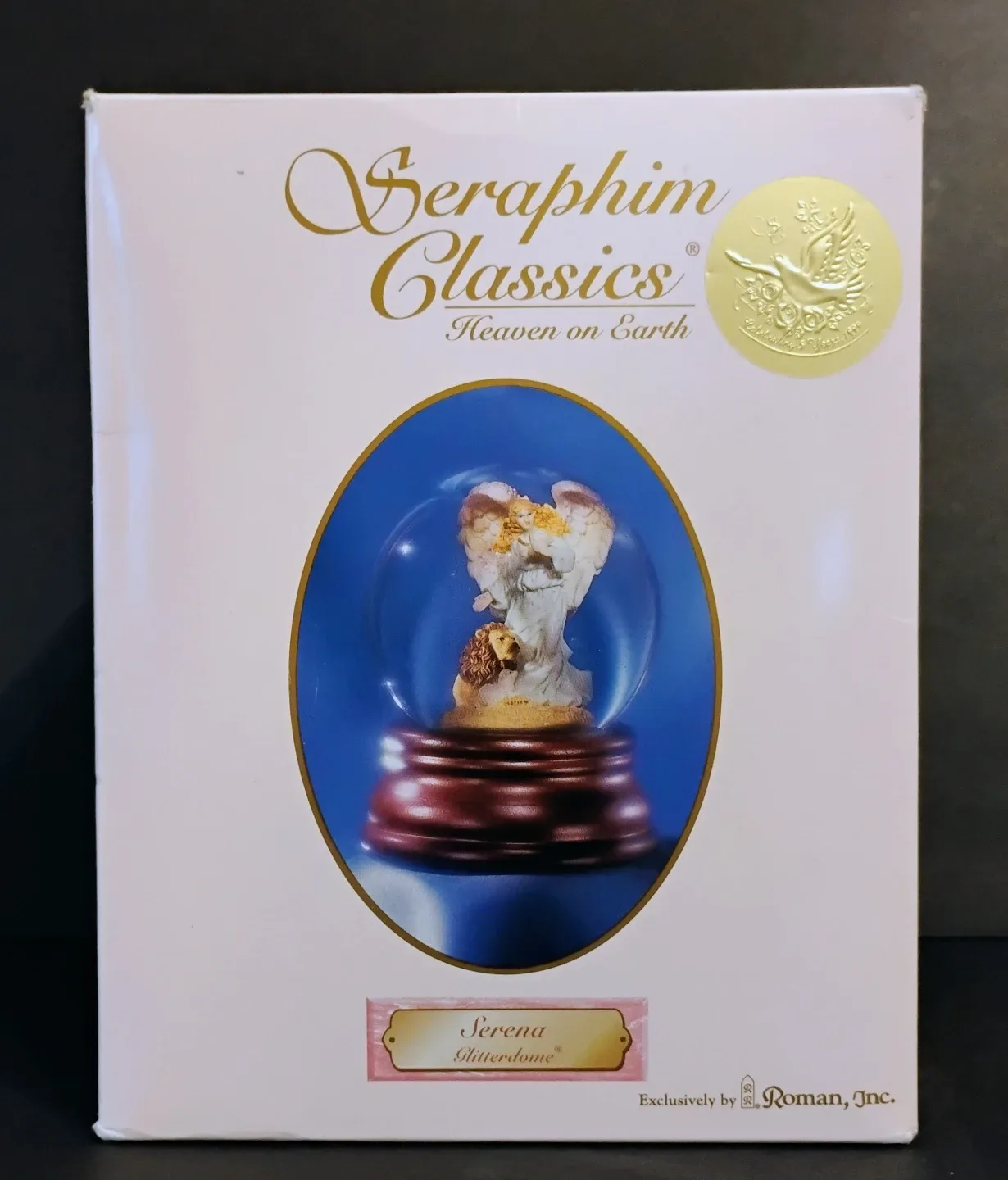 SERAPHIM CLASSICS ANGEL AND LION #81499 MUSICAL SNOW GLOBE image indicator(4)
