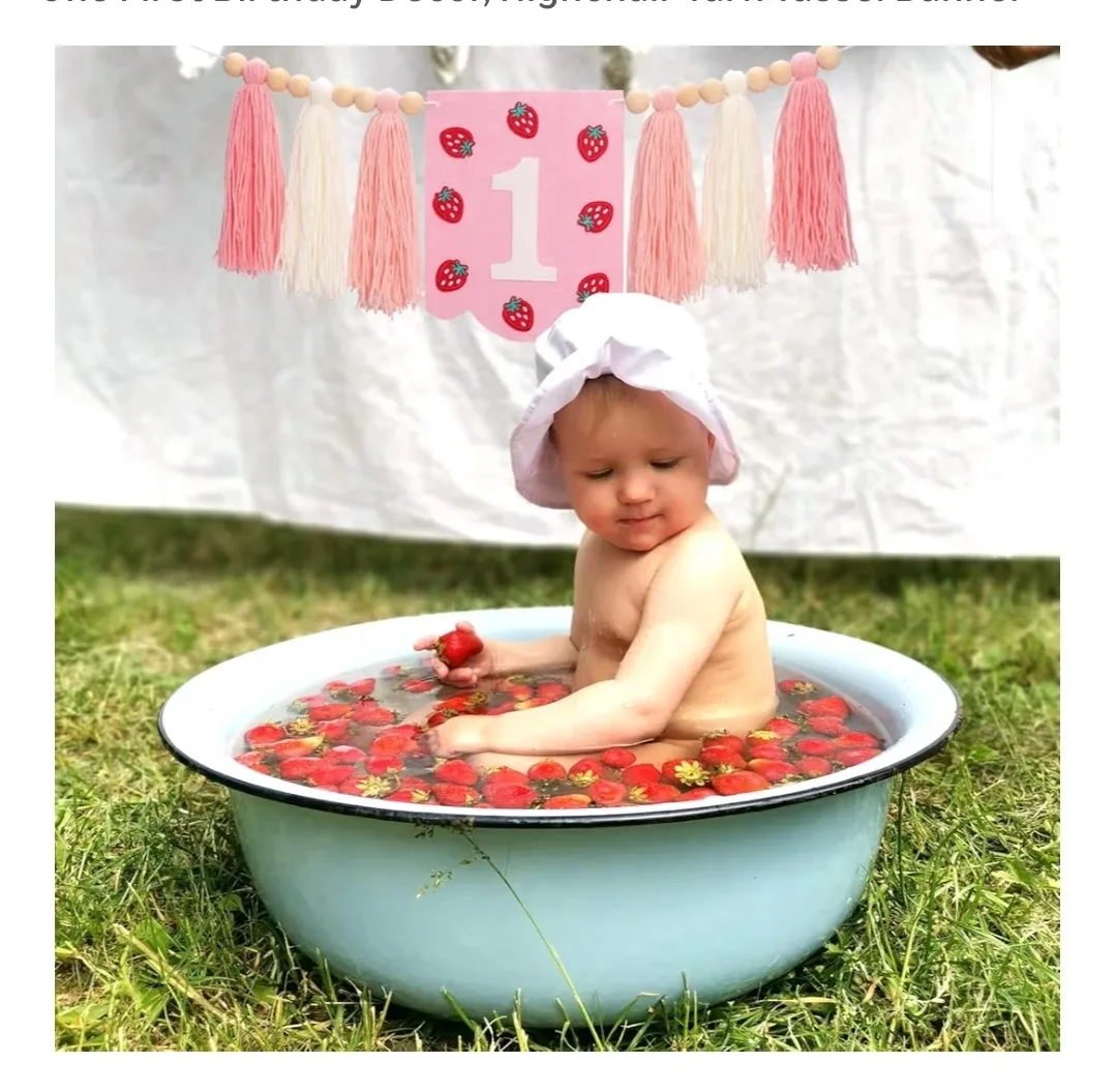 Strawberry 1st Birthday High Chair Banner image indicator(6)