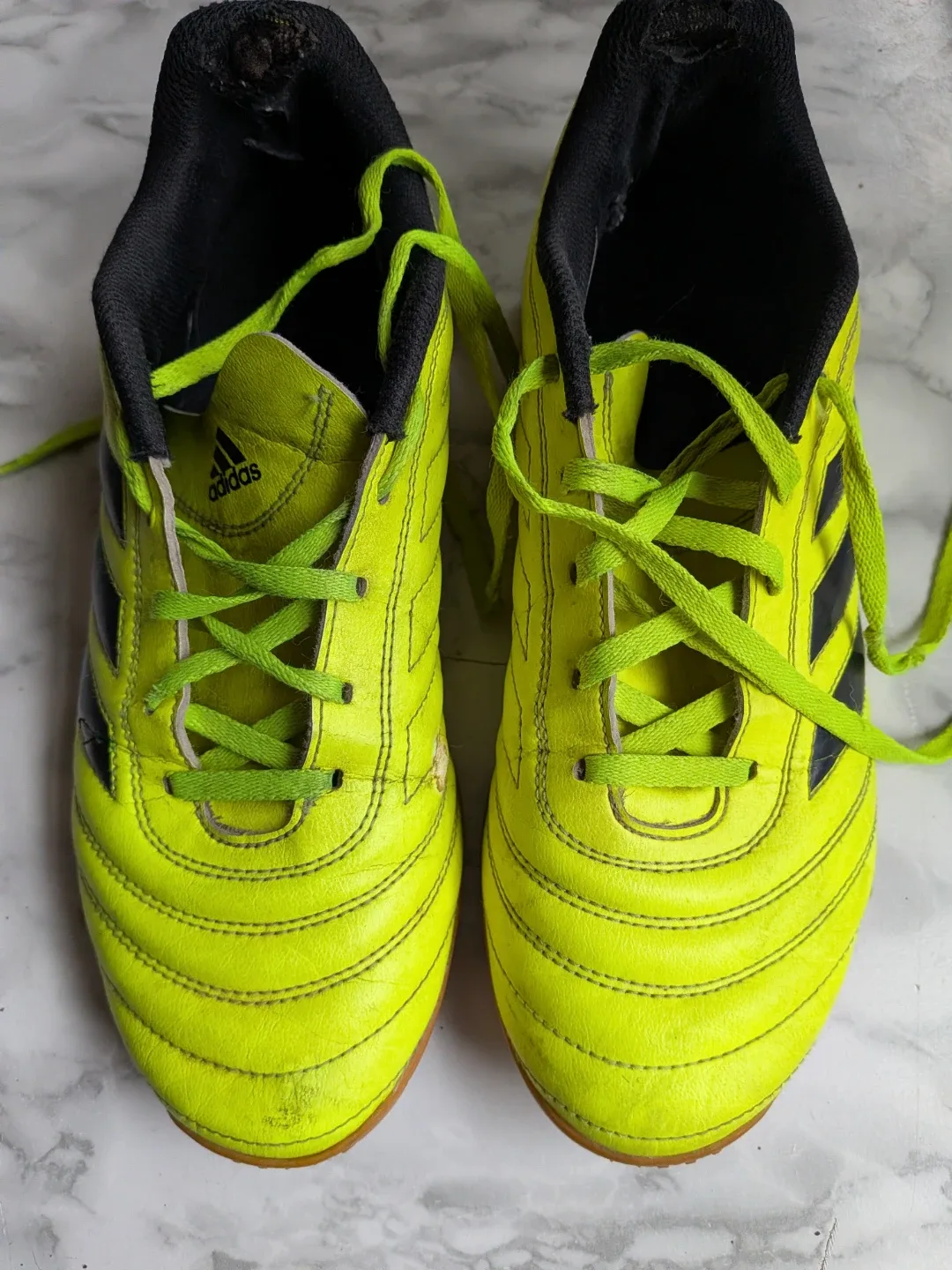 Adidas Men's size 7.5 Copa Yellow Soccer Shoes - wear on side image indicator(2)