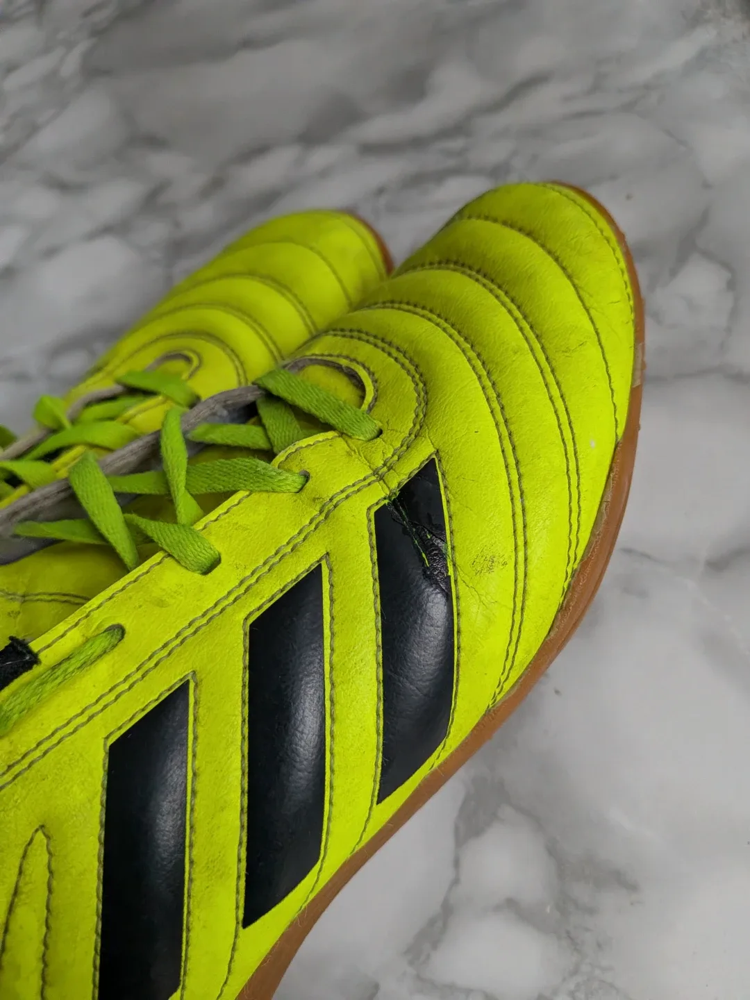 Adidas Men's size 7.5 Copa Yellow Soccer Shoes - wear on side image indicator(6)