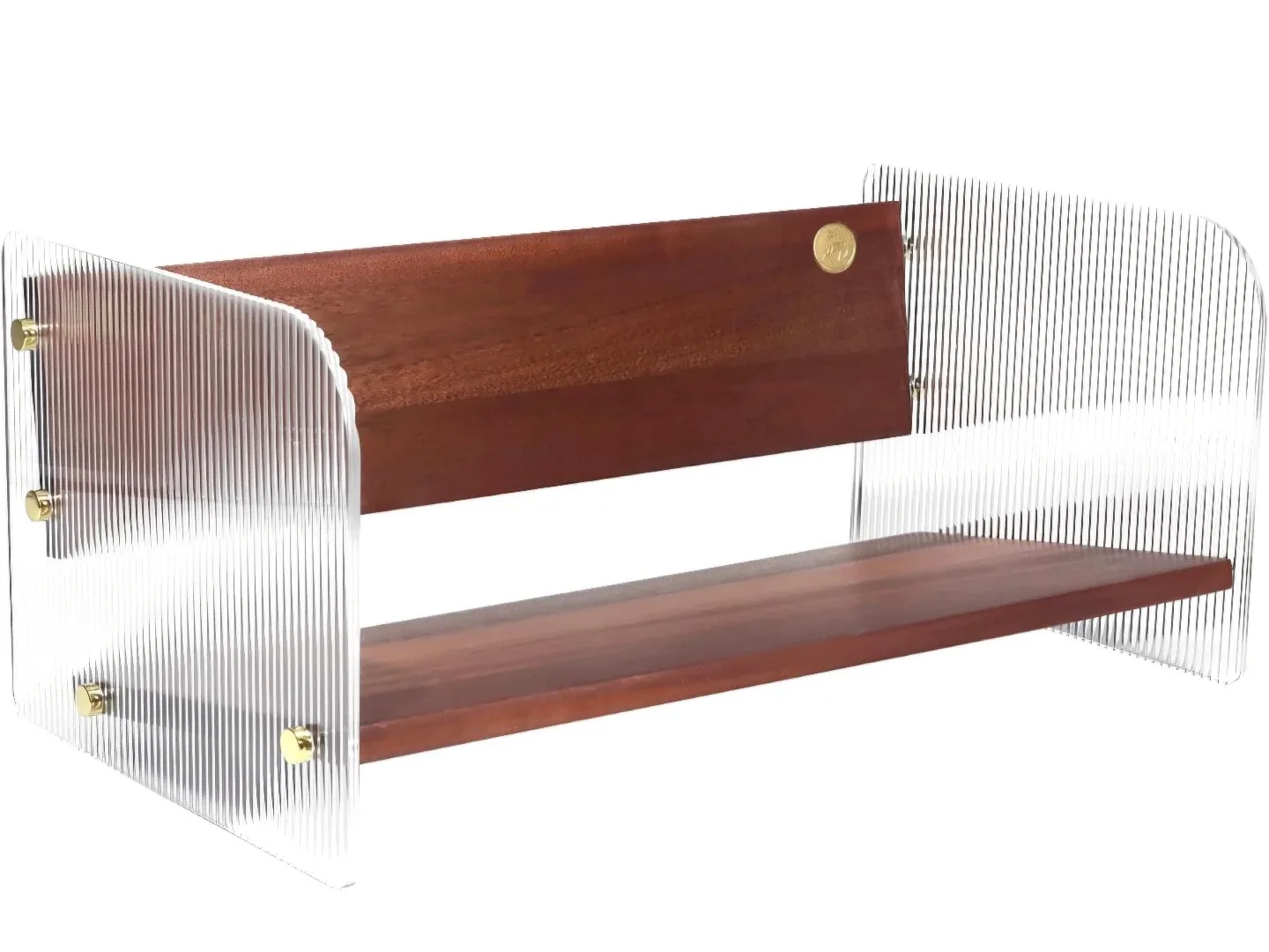 Walnut Wood Acrylic Desk Organizer Book Stand image indicator(2)