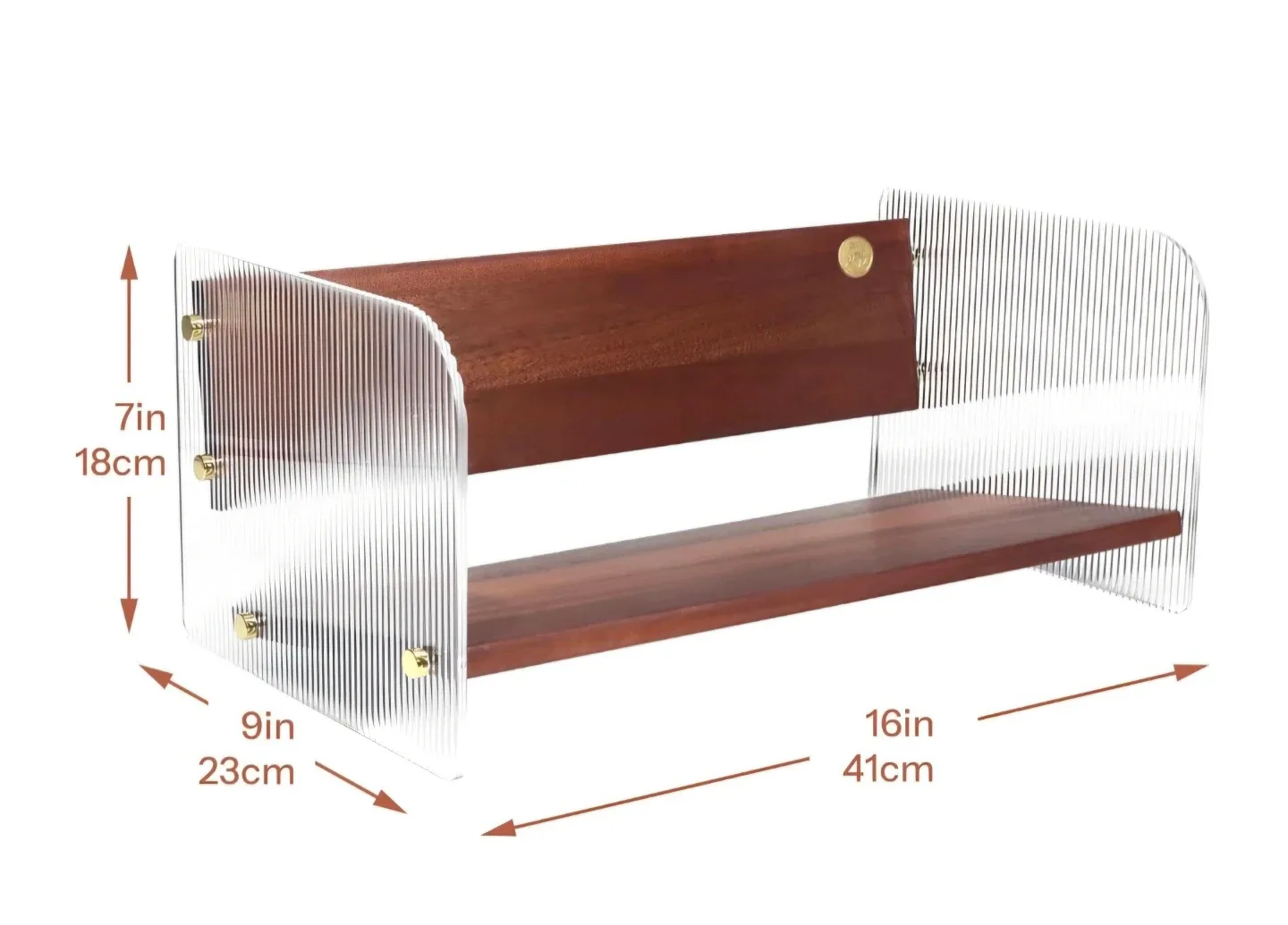 Walnut Wood Acrylic Desk Organizer Book Stand image indicator(3)