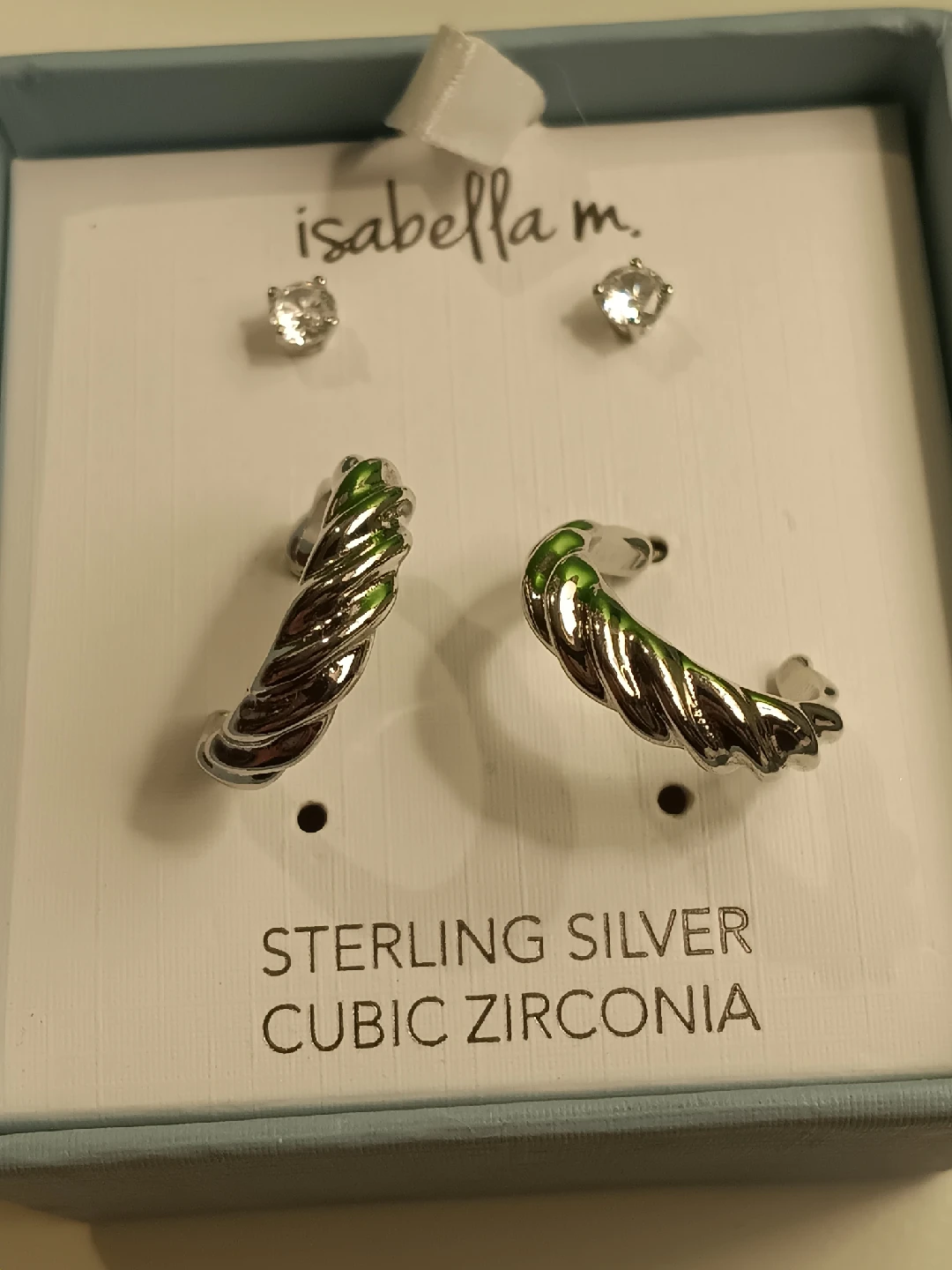 Isabella M. Sterling Silver Cubic Zirconia Earrings