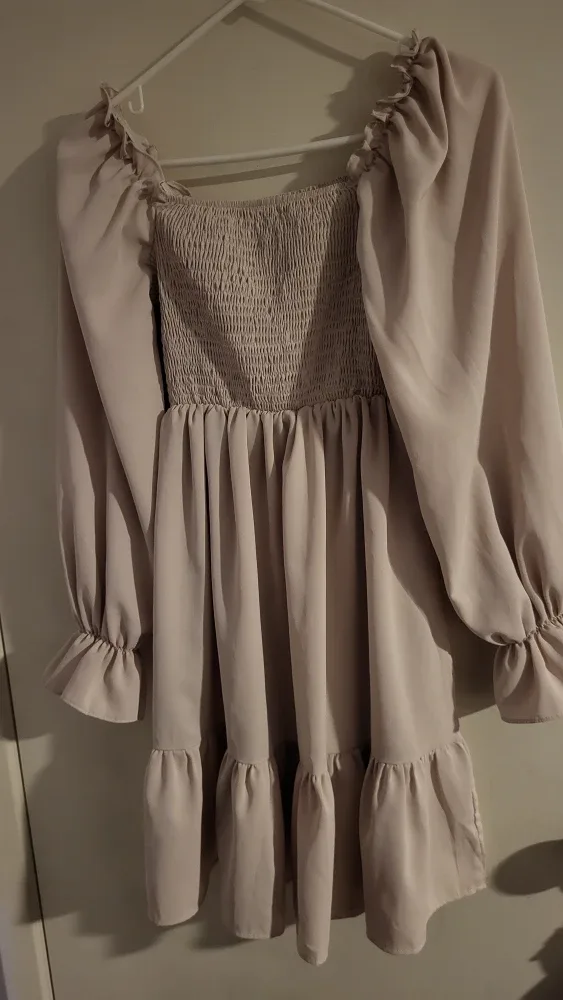 Shein Beige Long Sleeve Mini Dress