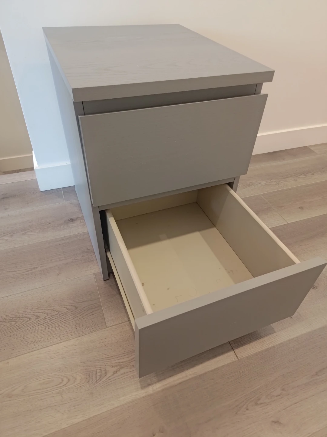 IKEA Hemnes Grey Nightstand with 2 Drawers - photo 3