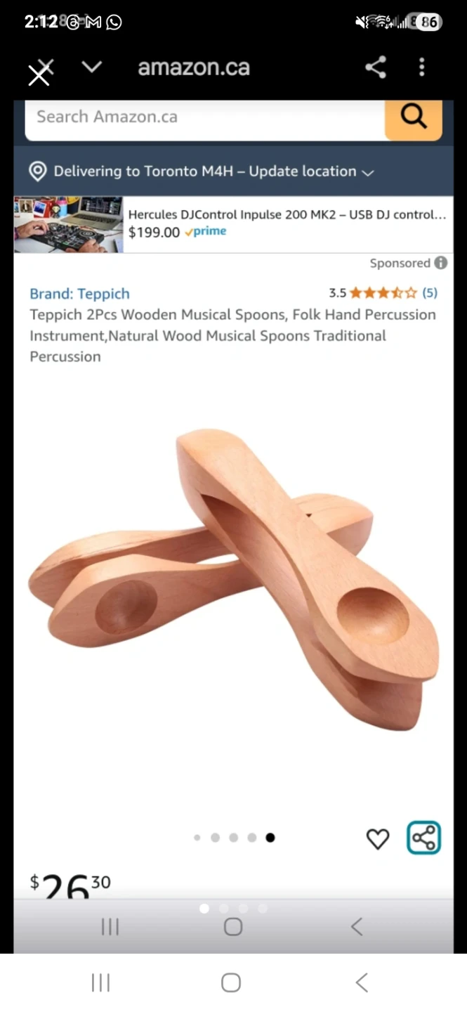 Teppich 2 Wooden Musical Spoons - Folk Hand Percussion