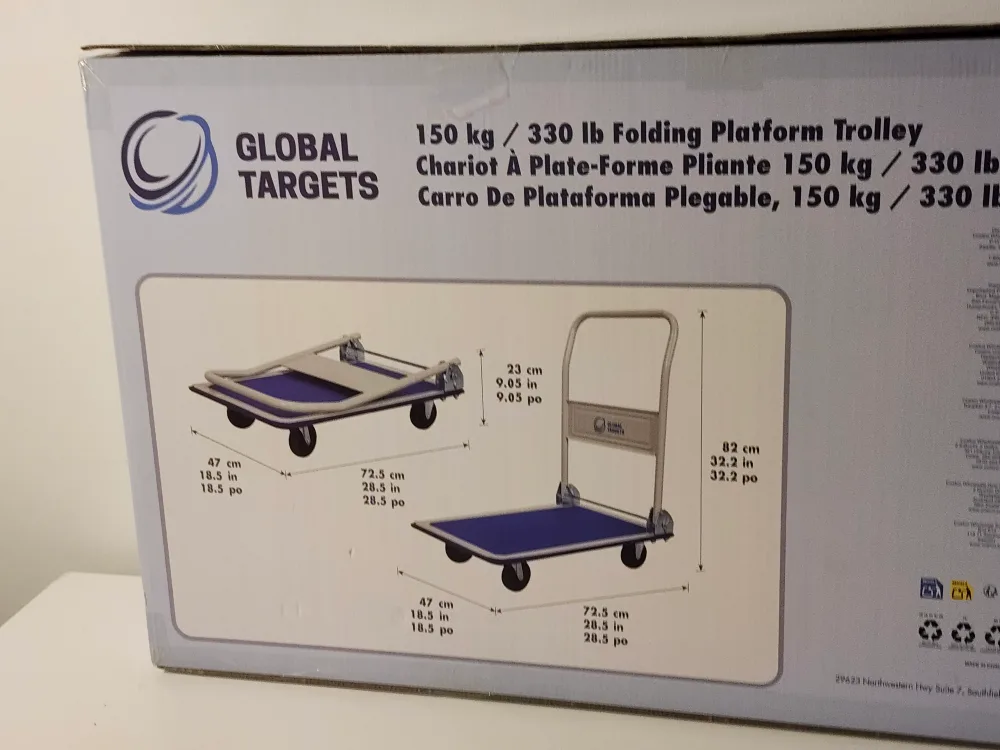 Global Targets Folding Platform Trolley - 330 lb Capacity image indicator(5)