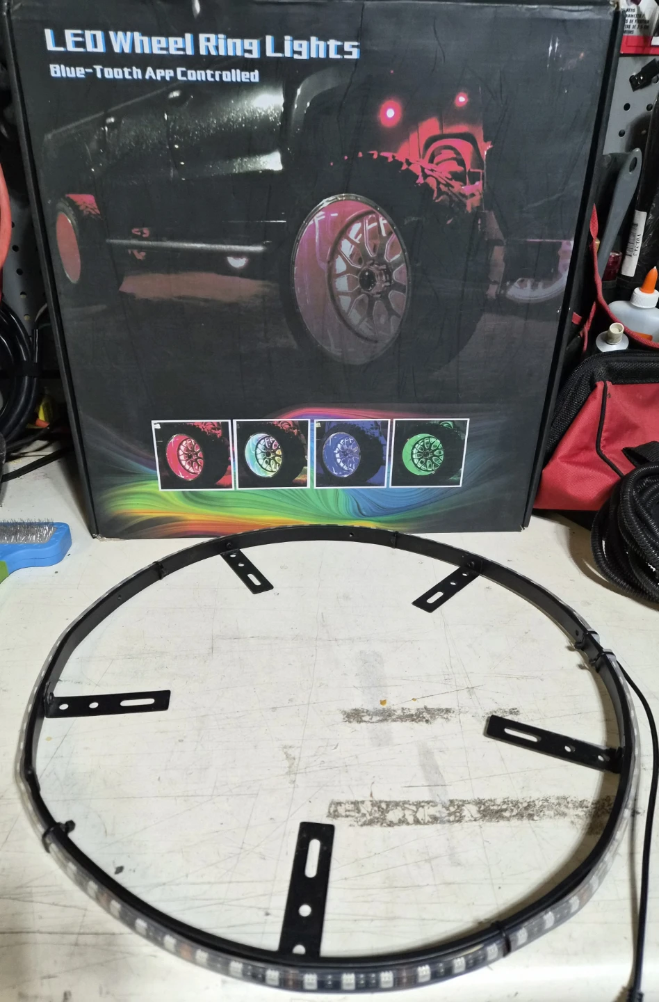 LED Wheel Ring Lights - Blue-Tooth App and Remote Controlled