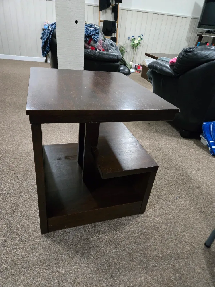 Brown Wooden Coffee Table with Side Table image indicator(5)